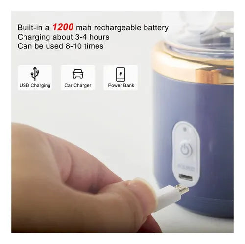 Licuadora Portatil Doble Vaso Recargable