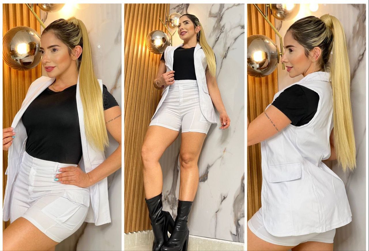 Short Camiseta y Chaleco Largo