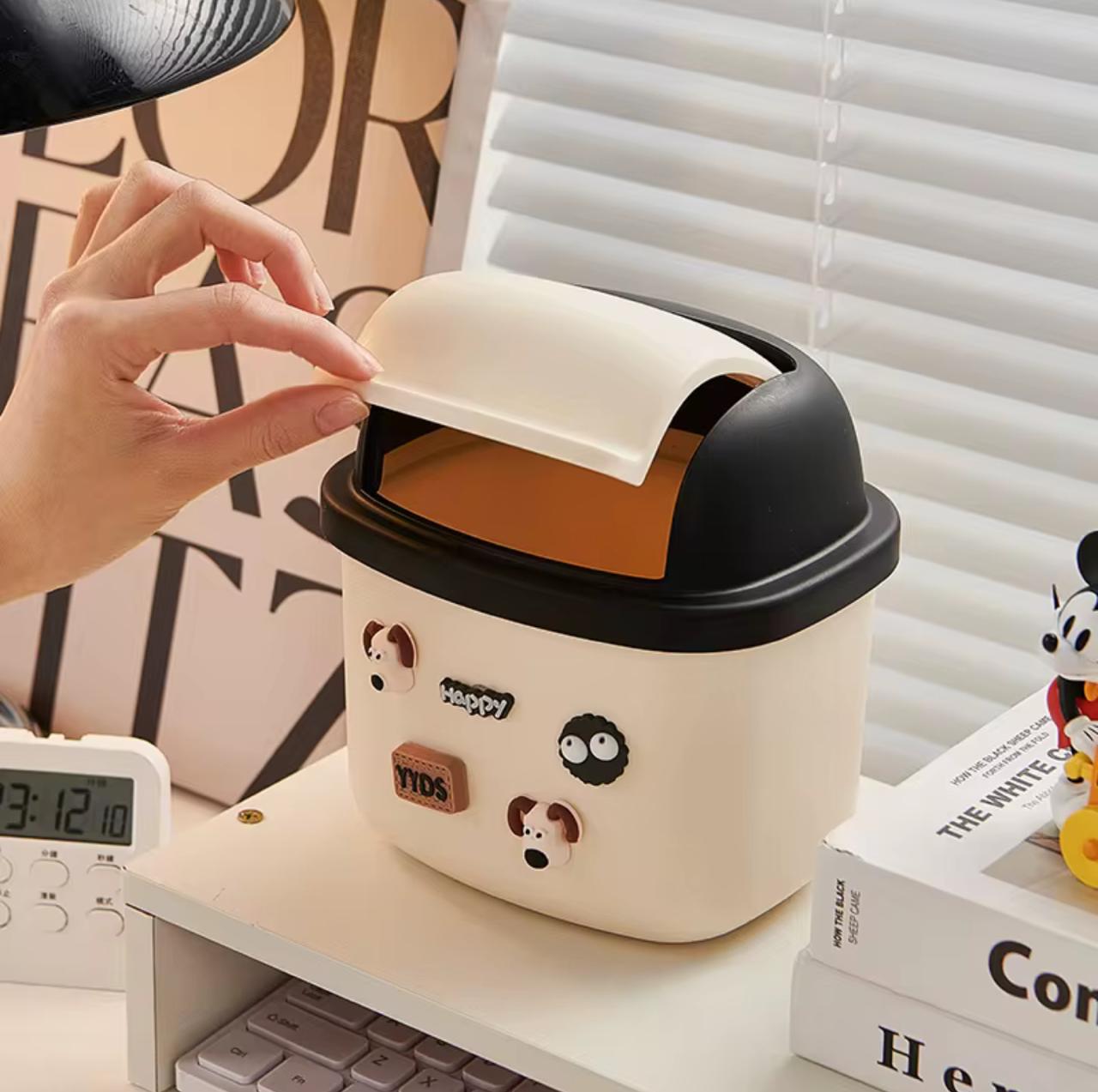 Mini Basurero de Escritorio con Tapa