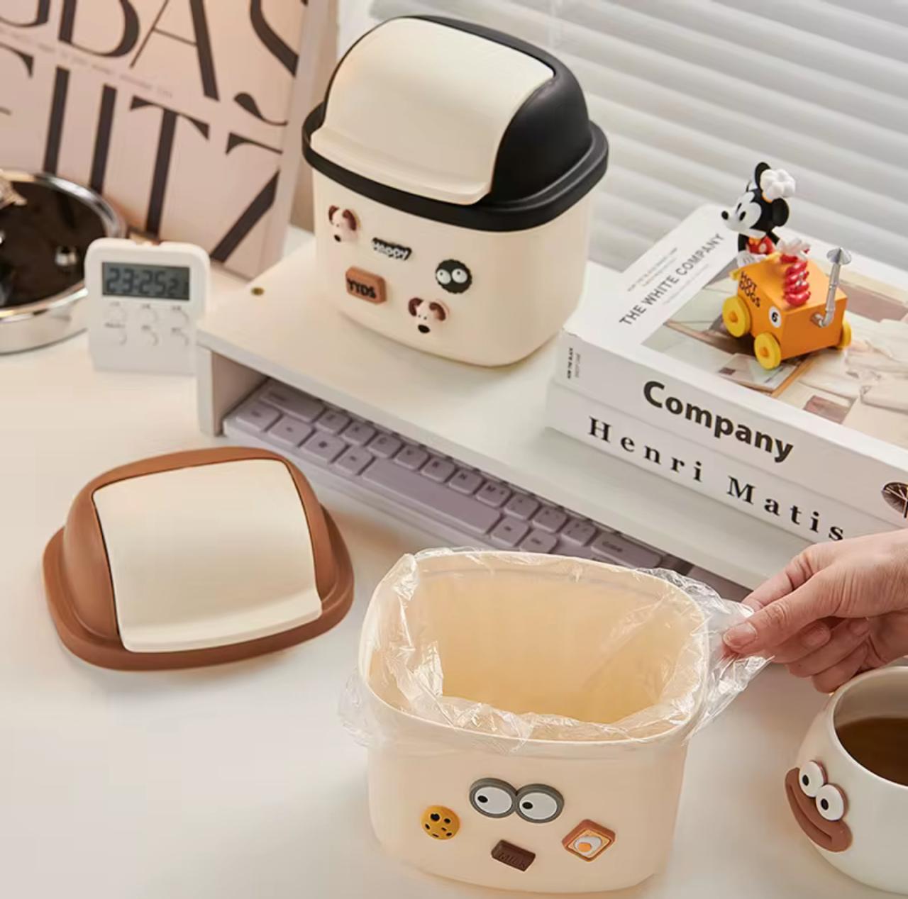 Mini Basurero de Escritorio con Tapa