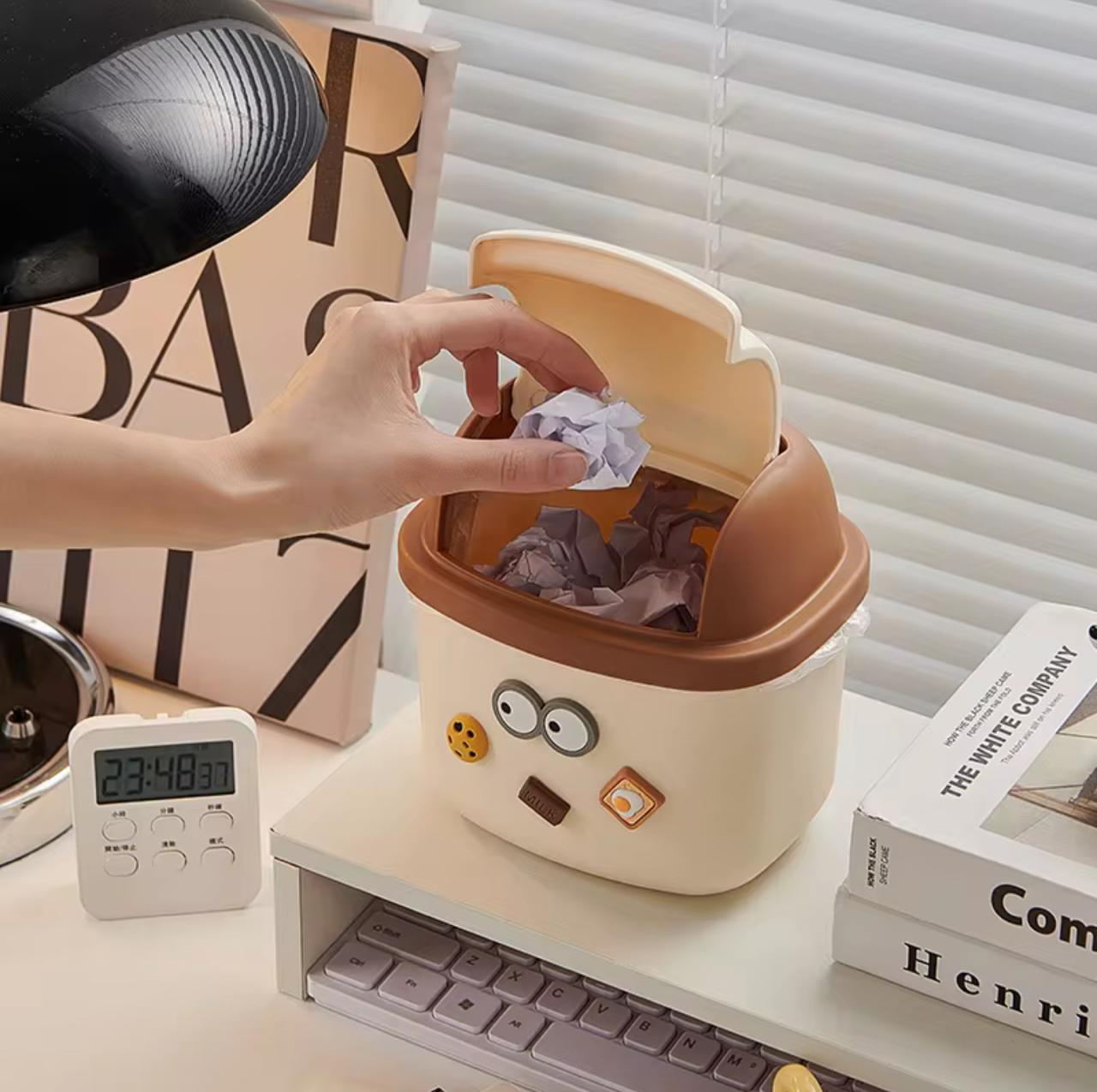 Mini Basurero de Escritorio con Tapa