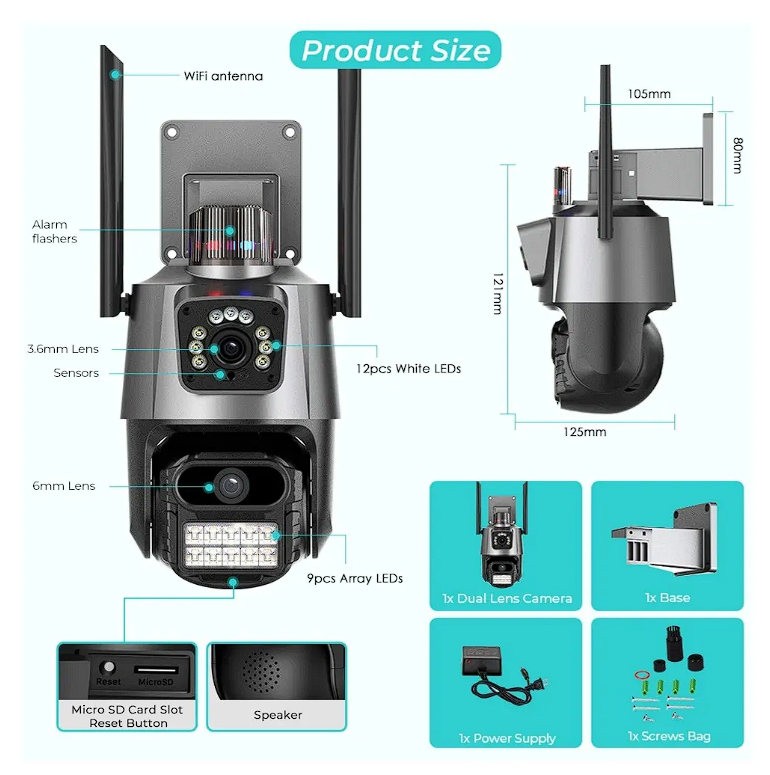 Camara Exterior Doble Lente