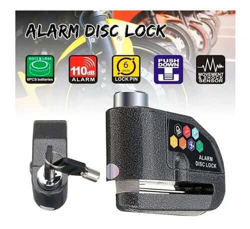 Candado de Disco con Alarma para Moto