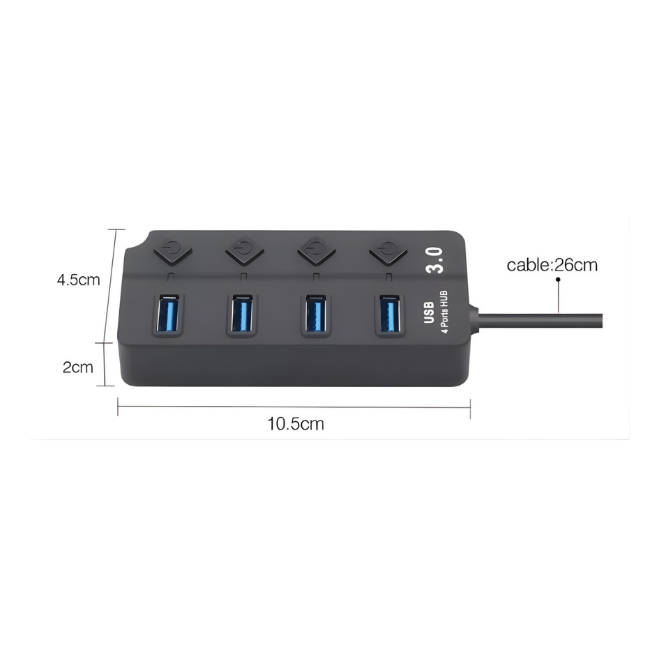 Hub Usb Cuatro Puertos 3.0 Expansion