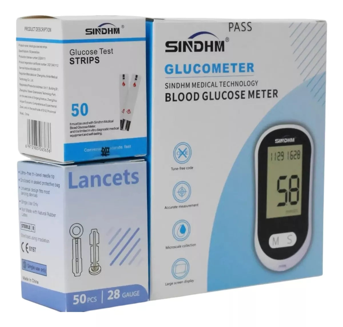 Kit Glucómetro Diabetes + 50 Tiras