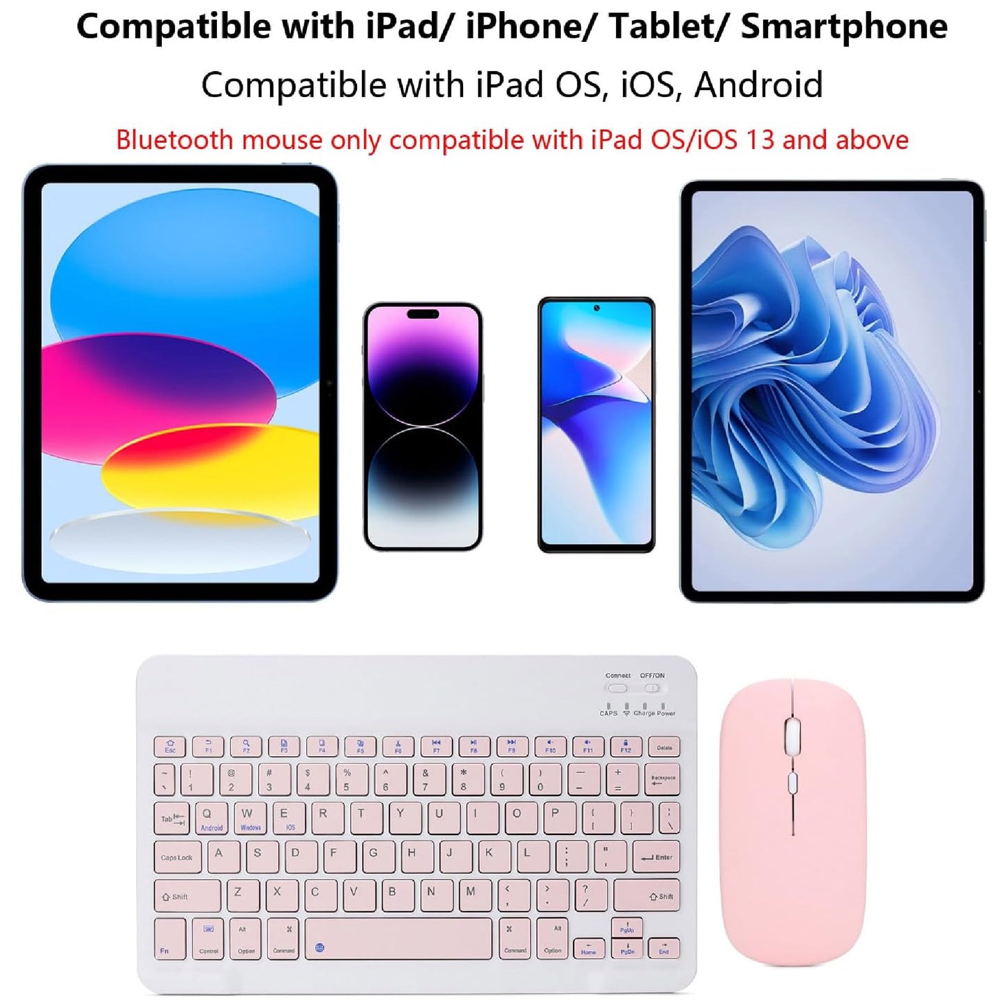 Combo Teclado Mouse Bluetooth Colores