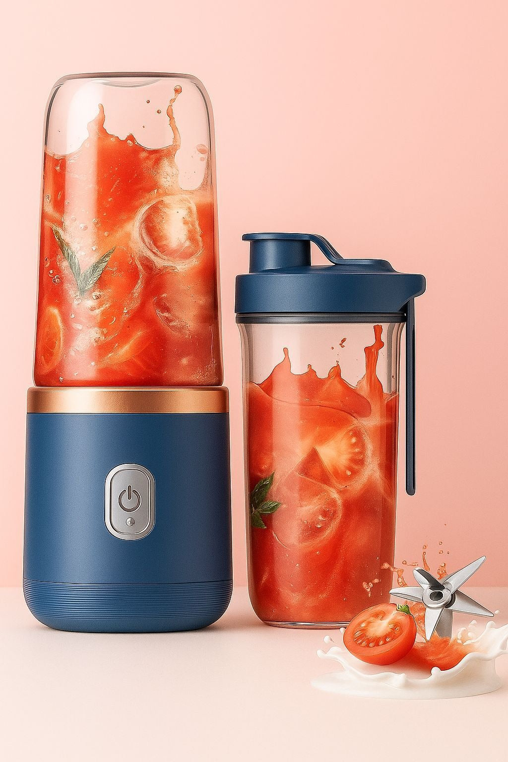 Licuadora Portatil Doble Vaso Recargable