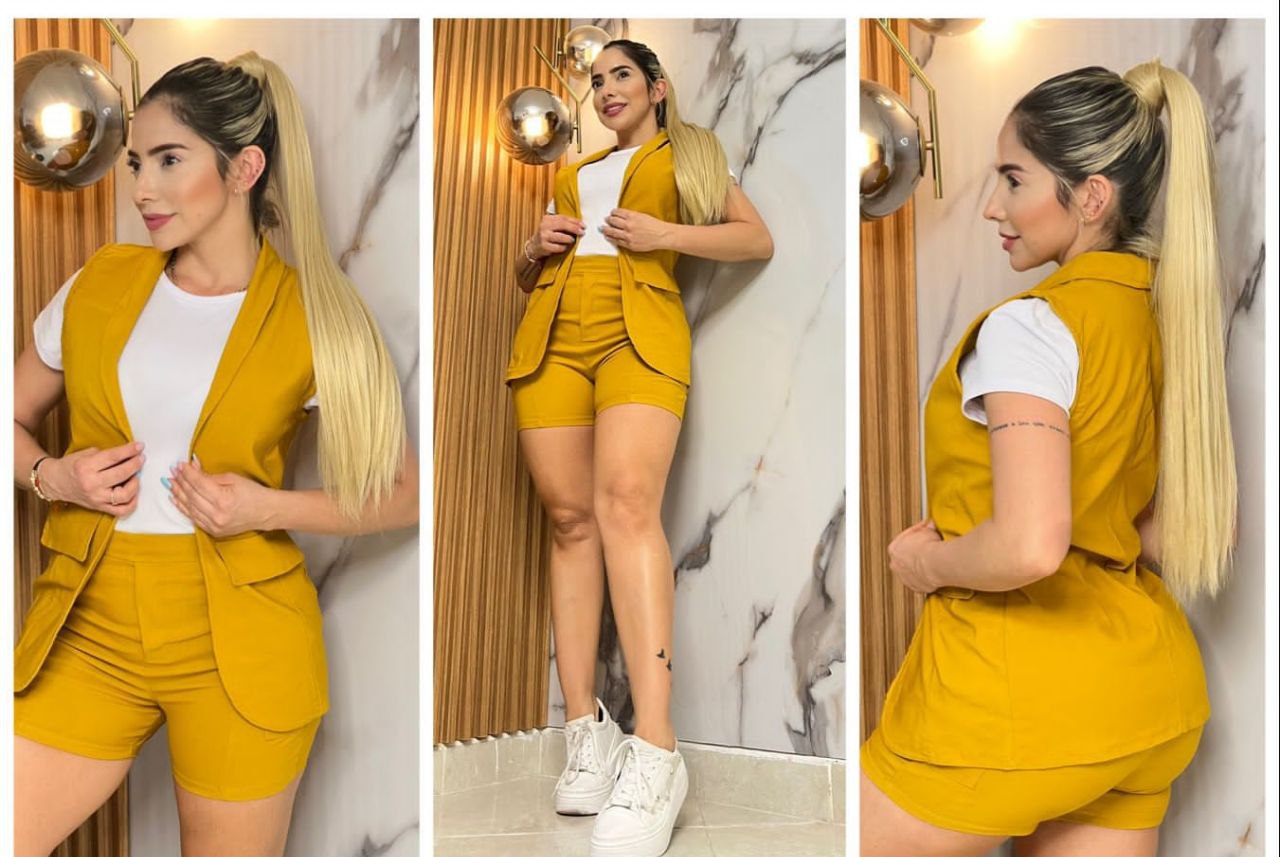 Short Camiseta y Chaleco Largo