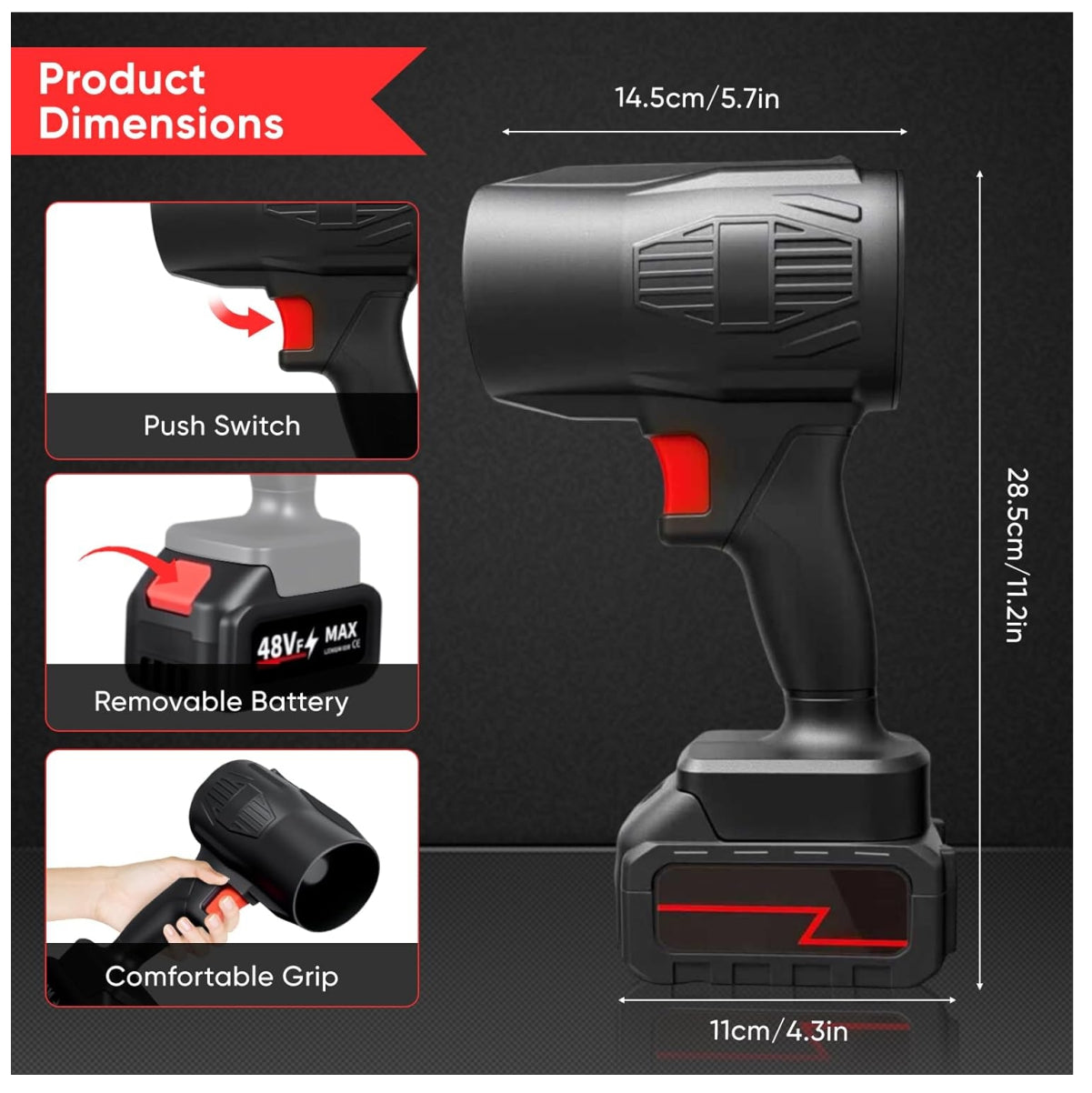 Mini Soplador Eléctrico Inalámbrico 2 Baterías