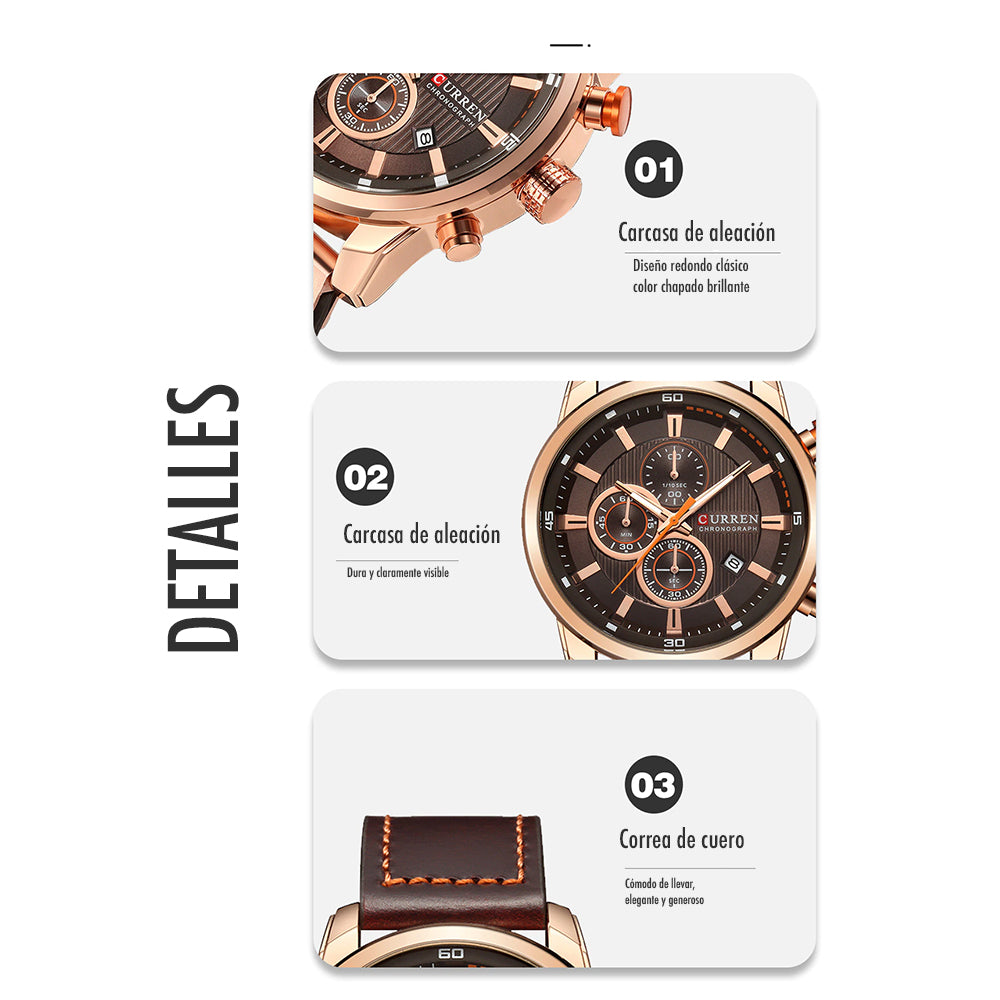 Reloj Curren Cuarz - Marca de Lujo Superior Curren