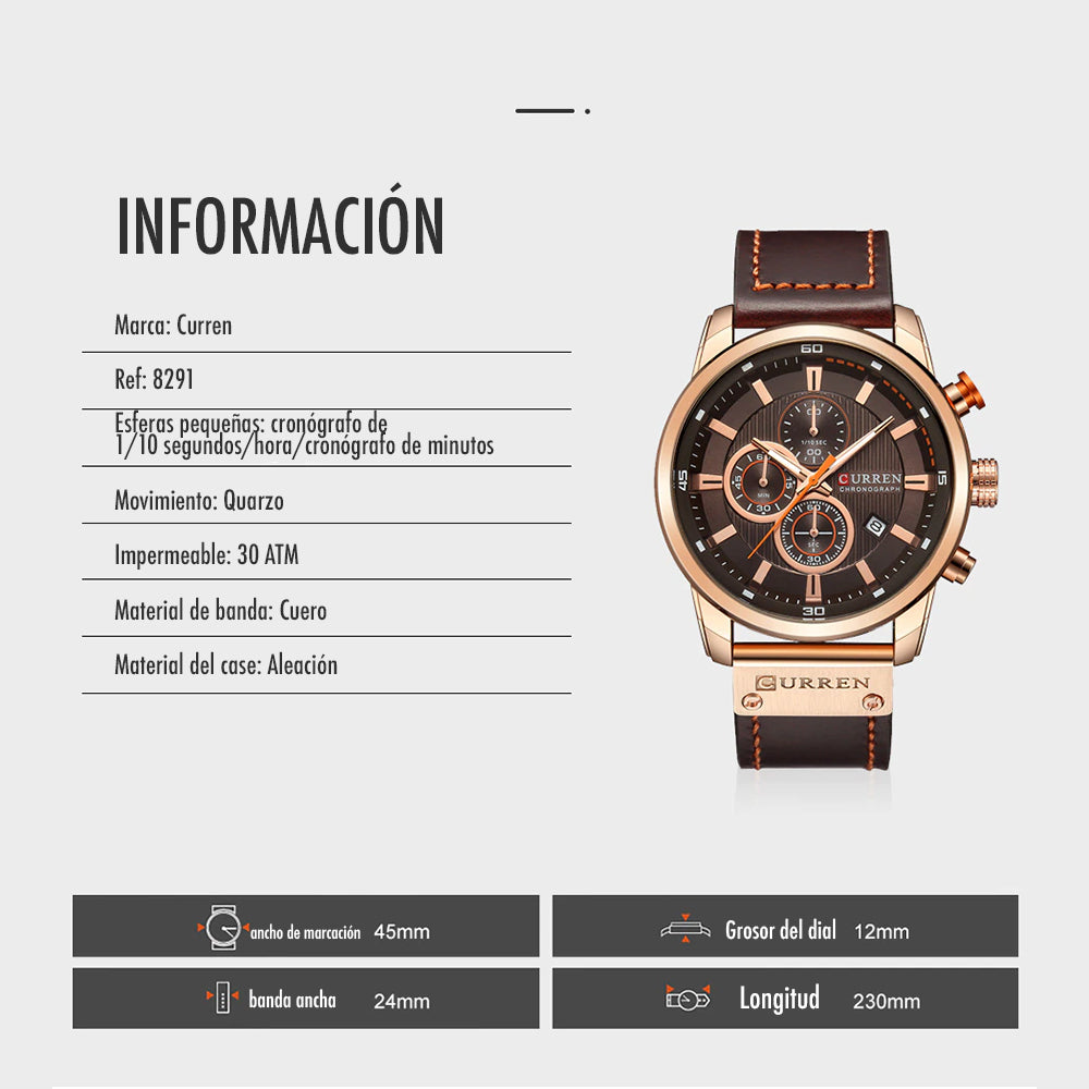 Reloj Curren Cuarz - Marca de Lujo Superior Curren