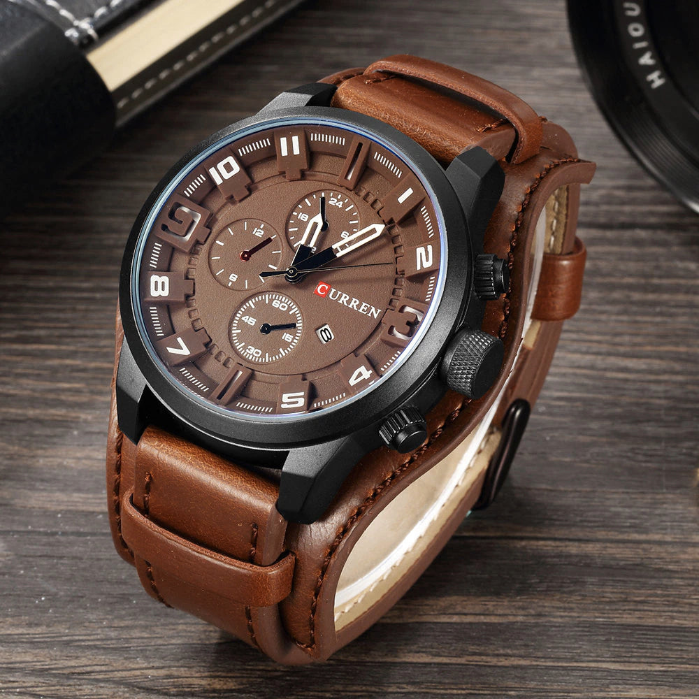 Reloj Curren Elegante Cuero - Mas Tarjeta Garantia