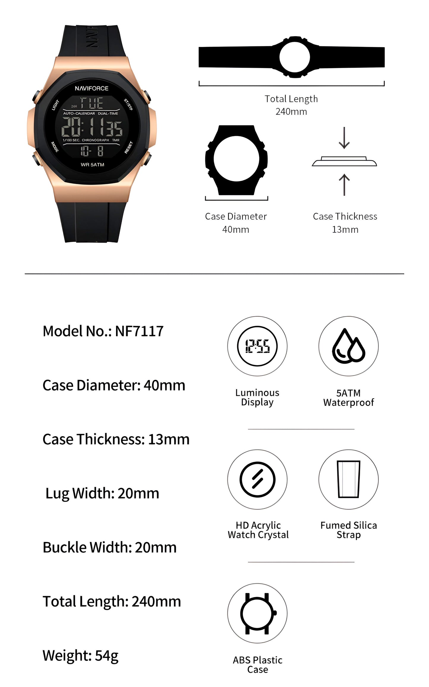 Reloj Naviforce Deportivo Digital - Nf7117