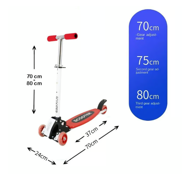 Scooter Aluminio 4 Ruedas Escualizable