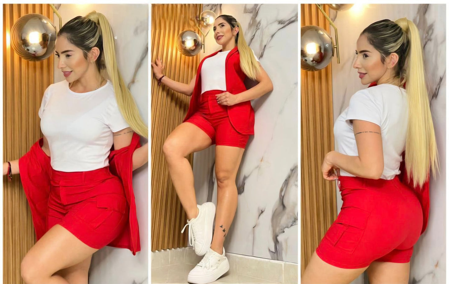 Short Camiseta y Chaleco Largo